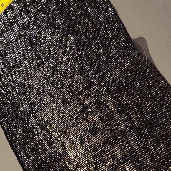 Silver & Black shimmer Metallic scarf with Fringe LARGE - Picture 3 of 6
